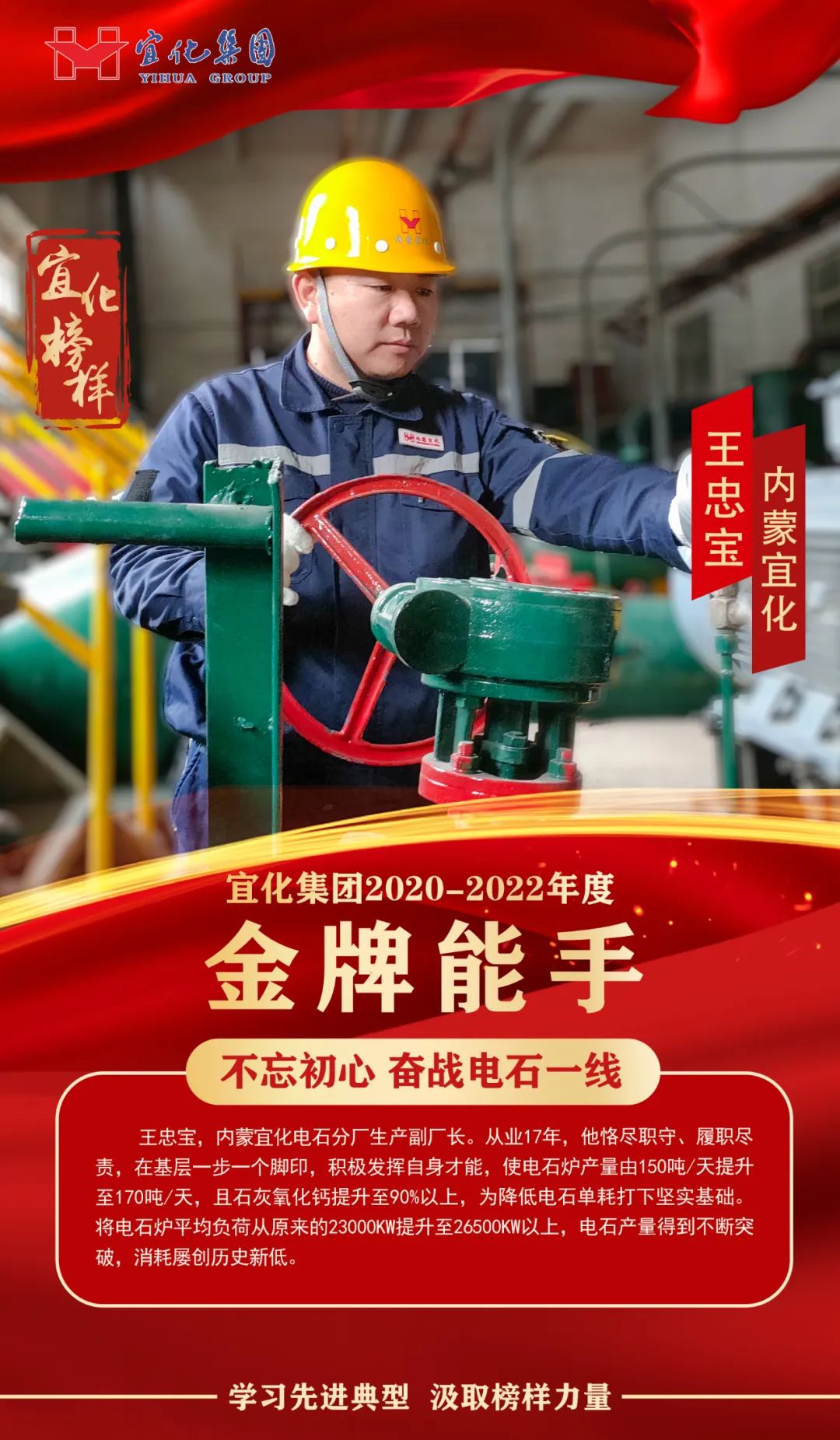 【宜化榜樣】金牌能手王忠寶：不忘初心，奮戰(zhàn)電石一線